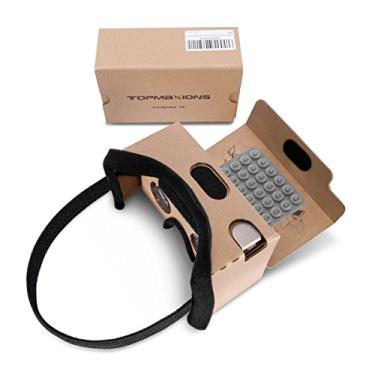 Imagem de Fone de ouvido Topmaxions 3D realidade virtual faça-você-mesmo para filmes e jogos 3D compatíveis com Android e Apple de até 15 cm