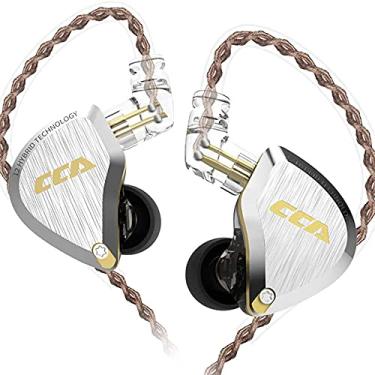 Imagem de CCA C12 fones de ouvido intra-auriculares 5BA 1DD híbrido HiFi IEM fones de ouvido com isolamento de ruído estéreo com fio para músicos, cantores audiófilos DJ