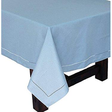 Imagem de Xia Home Fashions Melrose Toalha de mesa fácil de cuidar, 177 x 264 cm, azul-petróleo