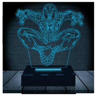Imagem de Luminária Led Abajur  3D  Homem Aranha Marvel Heroi 2 - Rb Criações