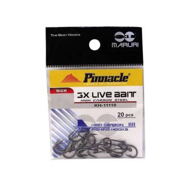 Imagem de Anzol de Pesca Maruri Pinnacle 3X Live Bait Aço Carbono N° 2/0 - 20 peças
