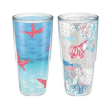 Imagem de Tervis Coleção Moderna de Mesa Feita nos EUA Copo Térmico de Parede Dupla Mantém Bebidas Frias e Quentes, 700 ml - 2 Pacotes - Sem Tampa, Sortido