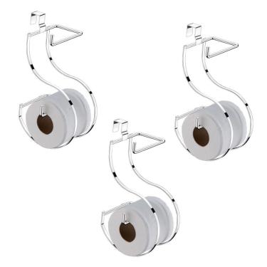 Imagem de Kit 3 Suporte Papel Higiênico Para Caixa Acoplada Duplo - 1096 Future