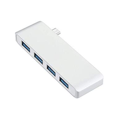 Imagem de USB HUD Tipo C para 4 portas USB 3.0 para teclado mouse disco rígido móvel U Disk (para dispositivos USB C), prata