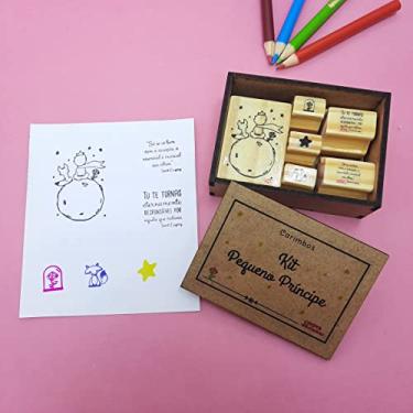 Imagem de Kit Carimbos - Nova Carimbos - Pequeno Príncipe - Madeira e Polímero - 5x3,5 cm