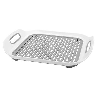 Imagem de Mimo Style Bandeja Escorredor 38cm, Feito Inteiramente em Silicone na Cor Cinza. Bandeja Para Secagem de Pratos, Copos e Outros Itens. Prático Para o Dia a Dia, Fácil de Armazenar e Montar