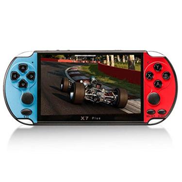 Imagem de Aiqinhai Console de Videogame X7 Plus de 5.1 Polegadas Jogadores de Videogame Portáteis Double Ro Er 8Gb de Memória Integ Da 1000 Games Mp5 Controle de vídeo game Azul Vermelho