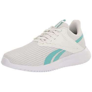Imagem de Reebok Tênis de corrida feminino Fluxlite Fitness Workout, Cinza puro/azul-petróleo semi clássico, 36