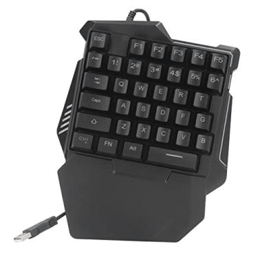 Imagem de Teclado de uma mão, teclado ergonômico de 35 teclas com retroiluminação RGB portátil mini teclado para jogos para viagens de escritório em casa