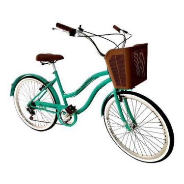 Imagem de Bicicleta Urbana Aro 26 Vintage 6V Verde Água - Maria Clara Bikes