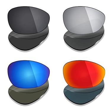 Imagem de 4 pares de lentes polarizadas de substituição Mryok para óculos de sol Oakley X Metal XX – Stealth preto/vermelho fogo/azul gelo/prata titânio