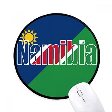 Imagem de DIYthinker Mouse pad com nome da bandeira do país da Namíbia para mesa de escritório tapete redondo para computador