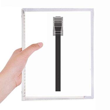 Imagem de Cabo de Internet Preto Plug Padrão Notebook Folha Solta Diário Recarregável Papelaria