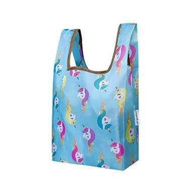 Imagem de Wrapables Bolsa de compras reutilizável pequena JoliBag Collection, petiscos de unicórnio