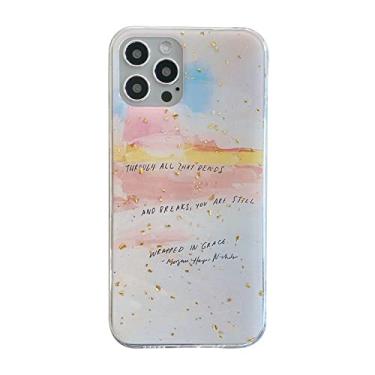 Imagem de Ilustração capa de telefone brilhante em aquarela tpu para iPhone 14 13 12 11 Pro Max XR XS X 7 8 Plus SE Mini capa de telefone de moda estética, 6, para iPhone 8 Plus