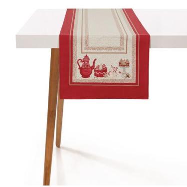 Trilho de Mesa Xadrez Vermelho Natal 160cm - Villa Pano