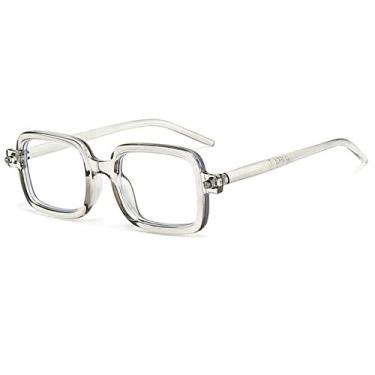 Imagem de Óculos de Sol Quadrado Feminino Masculino Óculos de Sol Punk Pequeno Feminino Moda Óculos UV400 Óculos de Condução, Cinza Claro, Transparente, Tamanho Único