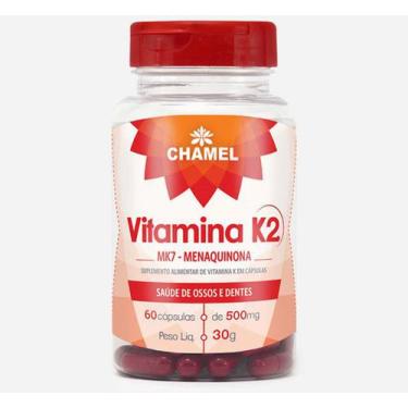 Imagem de Vitamina K2 - Mk7 Menaquinona 500Mg 60 Cápsulas - Chamel - Chamed