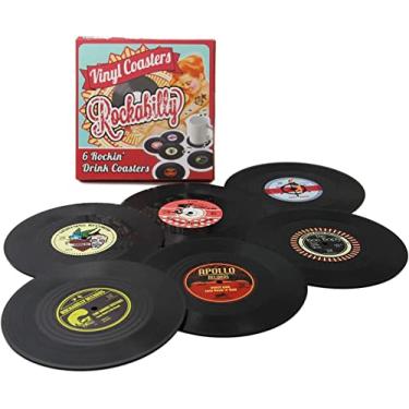 Imagem de Porta-copos para bebidas – Proteção de mesa evita danos aos móveis – Porta-copos para bebidas de mesa, Vinyl Record, 4.2 Inches, 6