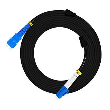 Imagem de Jeirdus Cabo de fibra óptica 50 m LC para SC exterior blindado duplex 9/125 SM cabo de remendo óptico monomodo 50 metros 160 pés LC-SC
