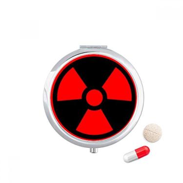Imagem de Red Dangerous Chemical Radiation Toxic Symbol Pill Case Pocket Medicine Storage Box Dispenser Recipiente