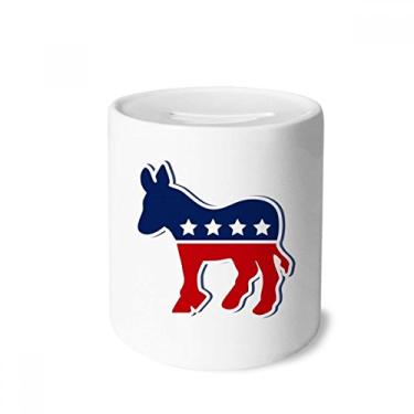 Imagem de DIYthinker Porta-moedas de cerâmica com emblema do Partido Democrático de Burro Americano
