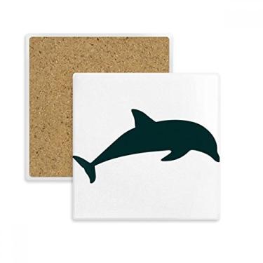 Imagem de Blue Ocean Streamline – Porta-copos quadrado de golfinho para natação