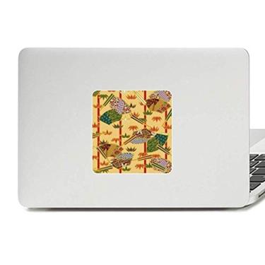 Imagem de Adesivo de vinil para laptop com folhas de fã Ukiyo-e Japão para decoração de PC