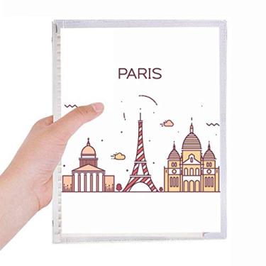 Imagem de Caderno francês com estampa de marco liso de Paris diário de folhas soltas recarregável