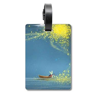 Imagem de Silent Night Light Boat Fairy Fuying Pintura Mala Etiqueta Bagagem Cartão de Bagagem Scutcheon Etiqueta