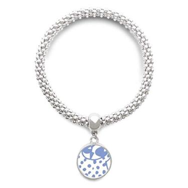 Imagem de DIYthinker Pulseira de prata com pingente de desenho animado e inclinação de pássaro para proteger animal de estimação pulseira ajustável