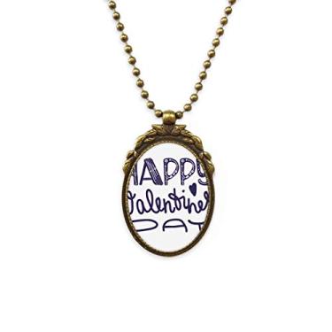 Imagem de DIYthinker Chaveiro com pingente vintage de latão com citação fofa Feliz Dia dos Namorados