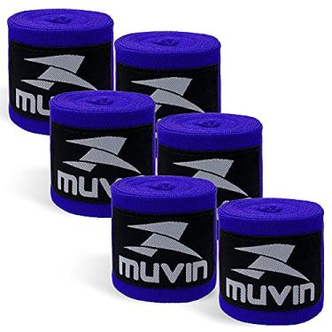 Imagem de Kit Bandagem Elástica 3 m Muvin com 3 Pares - Com Fechamento em Fecho de Contato e Alça para Polegar - Atadura de Proteção Para Mãos e Punhos - Faixa de Boxe - Muay Thai - Artes Marciais