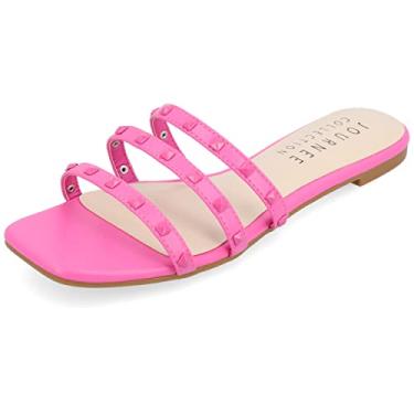 Imagem de Journee Collection Womens Camarie Slip On Slide Multi Strap Sandals Pink 7 Medium WOMENS US