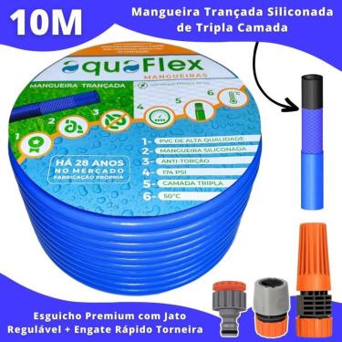 Imagem de Mangueira AquaFlex Azul c/ Esguicho Tramontina - 10m