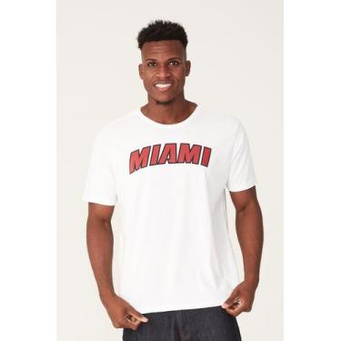 Imagem de Camiseta Nba Estampada Miami Heat Branca