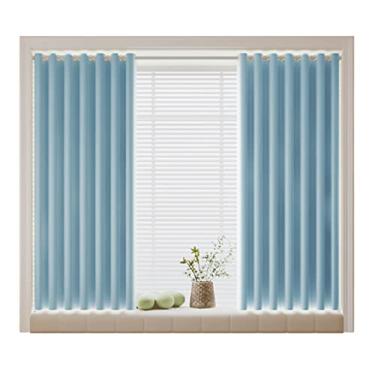 Imagem de Macio Cortinas simples conjunto de 2 painéis escurecendo cortinas curtas espessas cortinas blackout completas quarto sala de estar cortina de janela Se sentir bem