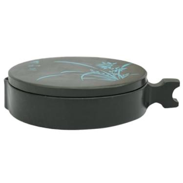 Imagem de Lurrose Inkstone Suporte De Tinta Chinesa Para Escrita Porta-Caneta Para Mesa Porta-Lápis Para Mesa Acessórios De Mesa Fofos Decoração Japonesa Coberta Laje De Tinta Estudante China Pedra