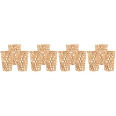 Imagem de NOLITOY 12 Peças Cesta De Bambu Tecido Recipiente De Flores Cesta Tecida Cesta De Vegetais Cesta De Tecelagem Cesta De Frutas Criativa Suporte De Vime Balde Cesta De Comida Lanche