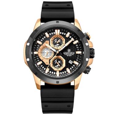 Imagem de Relógio De Pulso Masculino Com Pulseira De Silicone Quartzo Preto Rose