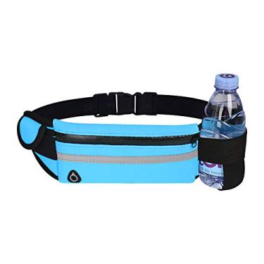 Imagem de Pacote de Cinto Esportivo de Corrida, Bolsa de Cintura para Esportes com Alça Ajustável, Pochete Esportiva Porta Celular Garrafa Cinta Fitness para Corrida, Caminhada, Ciclismo (A-Céu Azul)