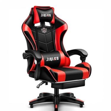 Imagem de Cadeira Gamer Reclinável Massageadora PC Preta Vermelha