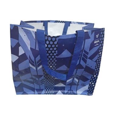 Imagem de 10 Sacolas Ráfia Retornável Grande 39x44x22cm Traços Anc. B4u