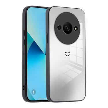 Imagem de XINYEXIN Capa de telefone de vidro gradiente para Xiaomi Redmi A3 - proteção fina, amortecedor de silicone macio, à prova de choque e resistente a arranhões - preta