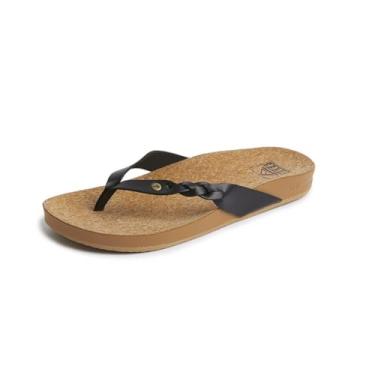 Imagem de Reef Chinelo feminino acolchoado Court Twist, Preto, 11