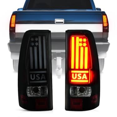 Imagem de Bomusou Conjunto de luz traseira para Chevy Silverado 1500 2500 HD 1999-2002, GMC Sierra 1500 2500 HD Fleetside 1999-2003, par de luzes de freio, lente fumê