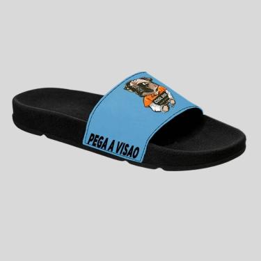 Imagem de Chinelo Slide Adulto e Infantil Desenho Kids Confortável Estampado Pet Pug-Masculino