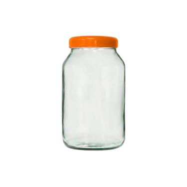 Imagem de Pote de Vidro Cristalino para Mantimentos, 3 Litros, Tampa de Plástico, Ideal para Arroz, Feijão, Açúcar, Café, Farinha, Biscoitos, Macarrão