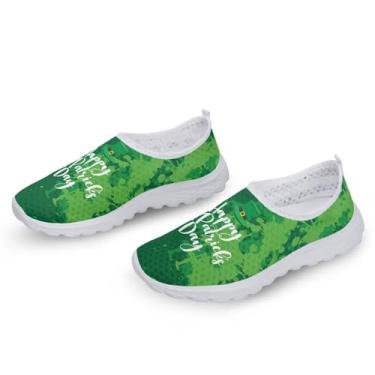 Imagem de Coloranimal Tênis feminino leve de verão, praia, água, sem cadarço, tamanho 34-46, Dia de São Patrício colorido tie dye, 38