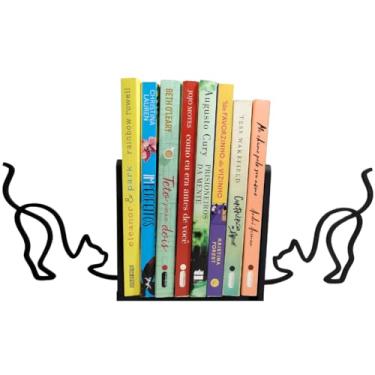 Imagem de Aparador Organizador Porta Livros Suporte De Gato Preto